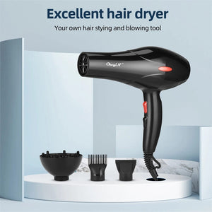 Planet Gates 220V / EU CkeyiN 1600W Hair Dryer Professional Negative Ion Blower Home Use Hot Cold Blow Drying Salon Blower Diffuser Concentrator Nozzle