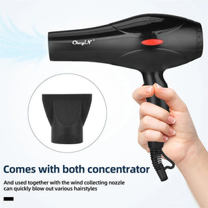 Planet Gates 220V / EU CkeyiN 1600W Hair Dryer Professional Negative Ion Blower Home Use Hot Cold Blow Drying Salon Blower Diffuser Concentrator Nozzle