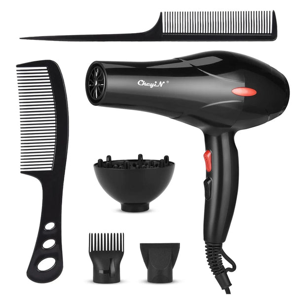 Planet Gates 220V / EU CkeyiN 1600W Hair Dryer Professional Negative Ion Blower Home Use Hot Cold Blow Drying Salon Blower Diffuser Concentrator Nozzle