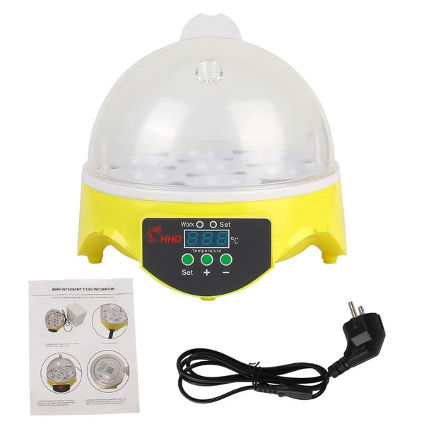 Planet Gates 220V EU Plug Brooder for Chicken Duck Bird Pigeon Poultry Incubator Adjustable Digital Temperature Mini Egg Incubator Automatic 7 Egg
