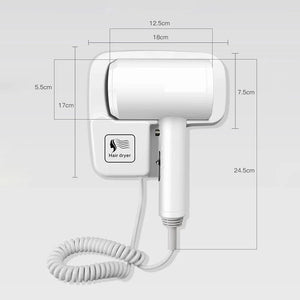 Planet Gates 220V Wall Mounted Hair Dryer Hotel Bathroom Hair Dryers Professional Constant Temperature Dryer with Holder Base Free Punching