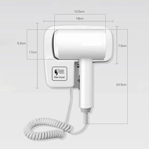 Planet Gates 220V Wall Mounted Hair Dryer Hotel Bathroom Hair Dryers Professional Constant Temperature Dryer with Holder Base Free Punching