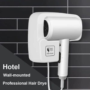 Planet Gates 220V Wall Mounted Hair Dryer Hotel Bathroom Hair Dryers Professional Constant Temperature Dryer with Holder Base Free Punching