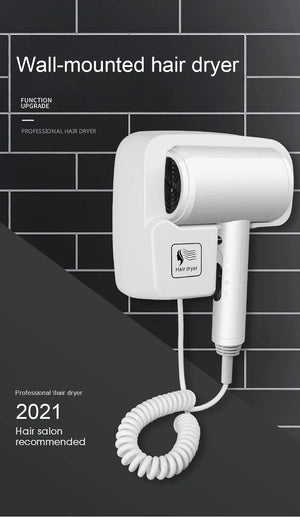 Planet Gates 220V Wall Mounted Hair Dryer Hotel Bathroom Hair Dryers Professional Constant Temperature Dryer with Holder Base Free Punching