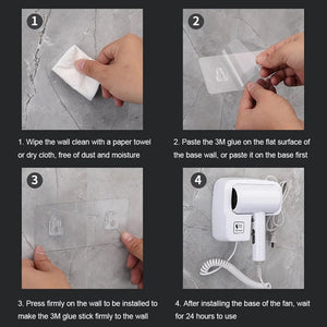 Planet Gates 220V Wall Mounted Hair Dryer Hotel Bathroom Hair Dryers Professional Constant Temperature Dryer with Holder Base Free Punching