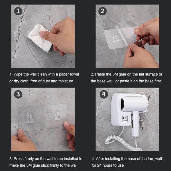 Planet Gates 220V Wall Mounted Hair Dryer Hotel Bathroom Hair Dryers Professional Constant Temperature Dryer with Holder Base Free Punching