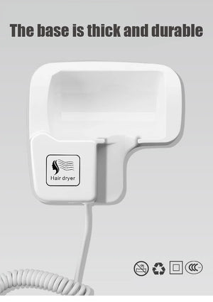 Planet Gates 220V Wall Mounted Hair Dryer Hotel Bathroom Hair Dryers Professional Constant Temperature Dryer with Holder Base Free Punching