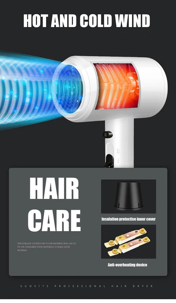 Planet Gates 220V Wall Mounted Hair Dryer Hotel Bathroom Hair Dryers Professional Constant Temperature Dryer with Holder Base Free Punching