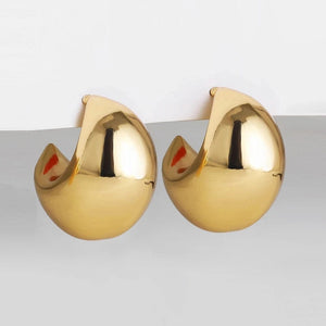 Planet Gates 22265 11 Stainless Steel Gold Plated Tear Drop Earrings Dupes for Women Lightweight Smooth Metal Waterdrop Hoop Earrings Trendy Jewelry