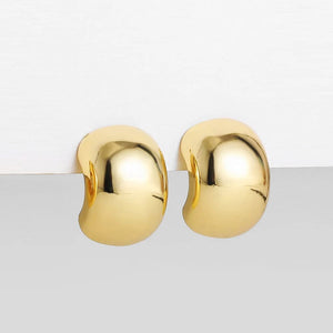 Planet Gates 22265 19 Stainless Steel Gold Plated Tear Drop Earrings Dupes for Women Lightweight Smooth Metal Waterdrop Hoop Earrings Trendy Jewelry