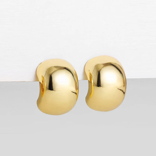 Planet Gates 22265 19 Stainless Steel Gold Plated Tear Drop Earrings Dupes for Women Lightweight Smooth Metal Waterdrop Hoop Earrings Trendy Jewelry