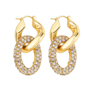 Planet Gates 22339 3 Fashion CZ Zircon Round Huggie Hoop Earrings for Women Geometric U Shape Ear Buckle Hoops Gold Plated Stainless Steel Jewelry