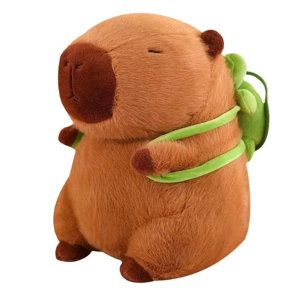 Planet Gates 22cm 1 Cute Capybara Plush Toy Kawaii Fluffy Capybara With Turtle Bag Strawberry Cap Stuffed Animals Kids Gift Home Decoration