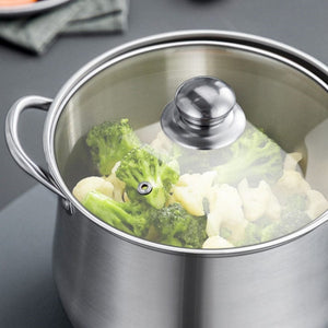Planet Gates 22cm/8.66in 1pc Large Stainless Steel Stock Pot - Ideal for Soups, Stews, and More - Durable, Easy to Clean - Essential Kitchen Gadget