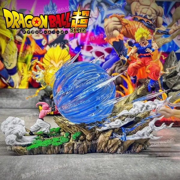 Planet Gates 22cm Anime Dragon Ball Z Majin Buu Vs Son Goku Figurine Gk Statue Action Figures Pvc Collection Model For Children Gifts Toy