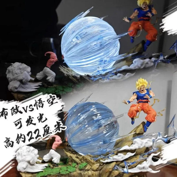Planet Gates 22cm Anime Dragon Ball Z Majin Buu Vs Son Goku Figurine Gk Statue Action Figures Pvc Collection Model For Children Gifts Toy