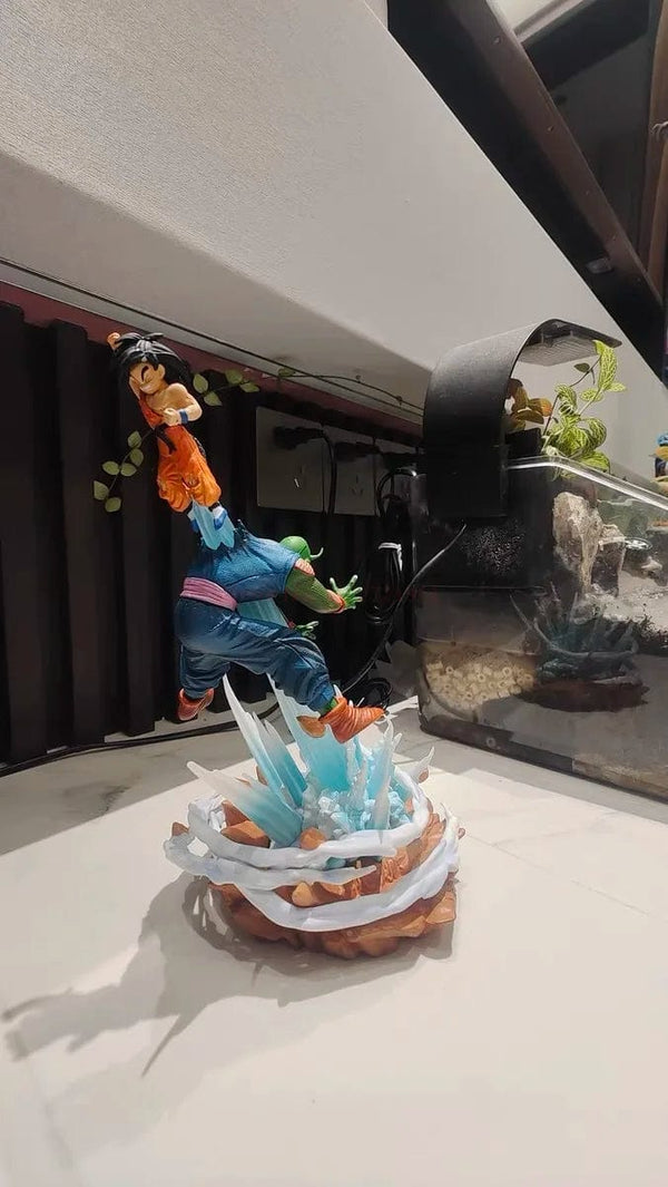 Planet Gates 22cm Anime Dragon Ball Z Majin Buu Vs Son Goku Figurine Gk Statue Action Figures Pvc Collection Model For Children Gifts Toy