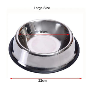 Planet Gates 22cm Stainless Steel Pet Dog Bowl Food Storage Container Dog Food Bowl Water Bottle Pet Bowl Feeder Dish for Small Large Dogs Cats