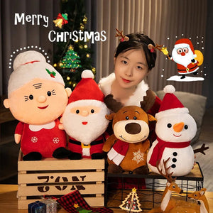 Planet Gates 23-50CM Cute Santa Claus Snowman Elk Granny Plush Toys Christmas Decor Dolls Stuffed Soft for Baby Kids Gift