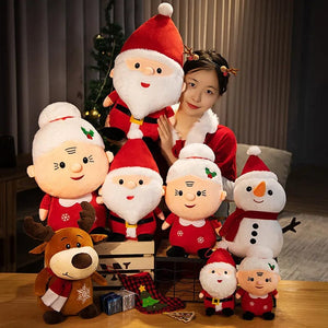 Planet Gates 23-50CM Cute Santa Claus Snowman Elk Granny Plush Toys Christmas Decor Dolls Stuffed Soft for Baby Kids Gift