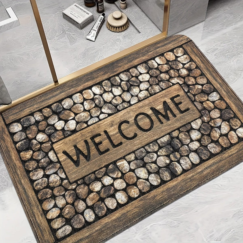 Planet Gates 15.74*23.62inch (40*60cm) 1pc Stone Pattern Entrance Doormat, Durable Stain-resistant Throw Carpet, Lightweight And Washable Rug, Suitable For Entrance Bedroom Living Room Kitchen Bathroom Home Room Supplies Spring Decor Gift