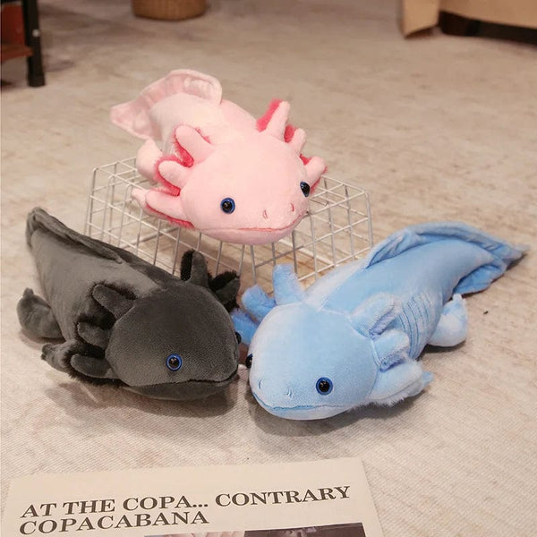 Planet Gates 23-80cm Kawaii Colorful Newt Plush Toy Stuffed Cute Axolotl Salamander Fuzzy Plush Fish Appeasing Long Pillow Cushion Kids Gift
