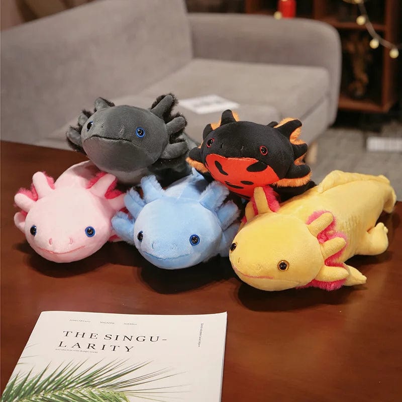 Planet Gates 23-80cm Kawaii Colorful Newt Plush Toy Stuffed Cute Axolotl Salamander Fuzzy Plush Fish Appeasing Long Pillow Cushion Kids Gift