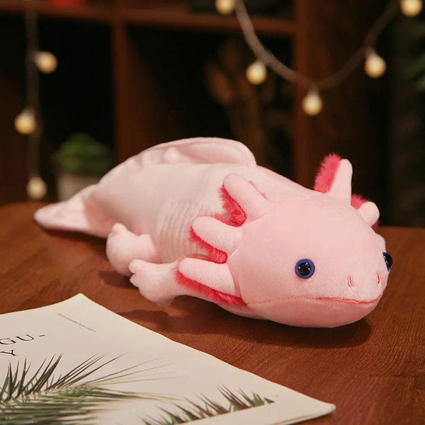Planet Gates 23-80cm Kawaii Colorful Newt Plush Toy Stuffed Cute Axolotl Salamander Fuzzy Plush Fish Appeasing Long Pillow Cushion Kids Gift