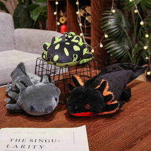 Planet Gates 23-80cm Kawaii Colorful Newt Plush Toy Stuffed Cute Axolotl Salamander Fuzzy Plush Fish Appeasing Long Pillow Cushion Kids Gift