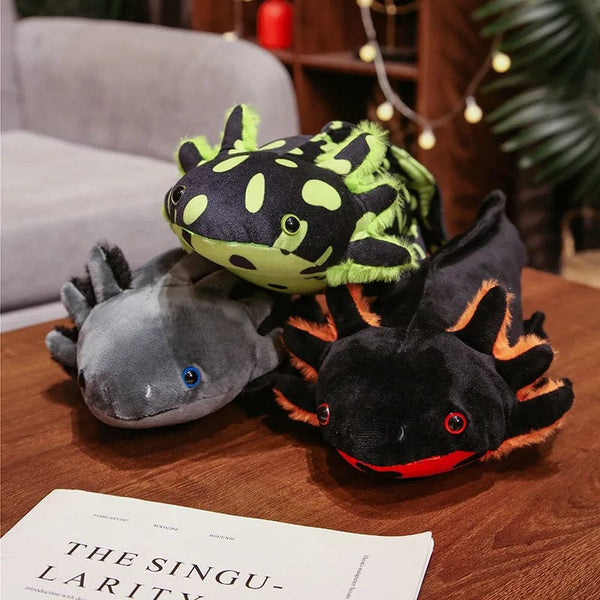 Planet Gates 23-80cm Kawaii Colorful Newt Plush Toy Stuffed Cute Axolotl Salamander Fuzzy Plush Fish Appeasing Long Pillow Cushion Kids Gift
