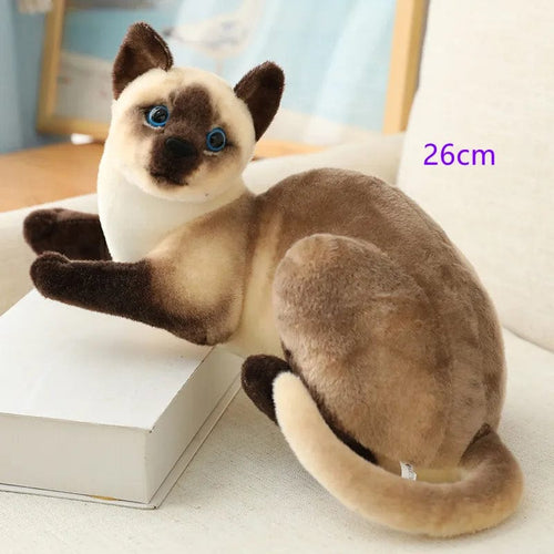 Planet Gates 23 Stuffed Lifelike Siamese Cats Plush Toy simulation American Shorthair Cute Cat Doll Pet Toys Home Decor Gift For Girls birthday