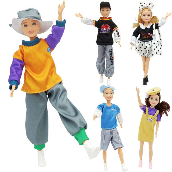 Planet Gates 23cm Boy Doll Full Set 1/7 Kelly Sister Couple Doll with Clothes Girls Dress Up Toys Gifts