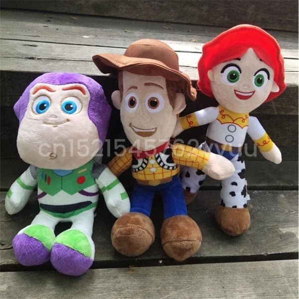 Planet Gates 23cm Cute Woody Buzz Lightyear Plush Toy Lovely Stuffed Anime Jessie Plushies Pendant Cartoon Doll Home Decor Xmas Gifts