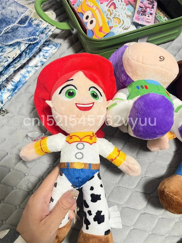 Planet Gates 23cm Cute Woody Buzz Lightyear Plush Toy Lovely Stuffed Anime Jessie Plushies Pendant Cartoon Doll Home Decor Xmas Gifts