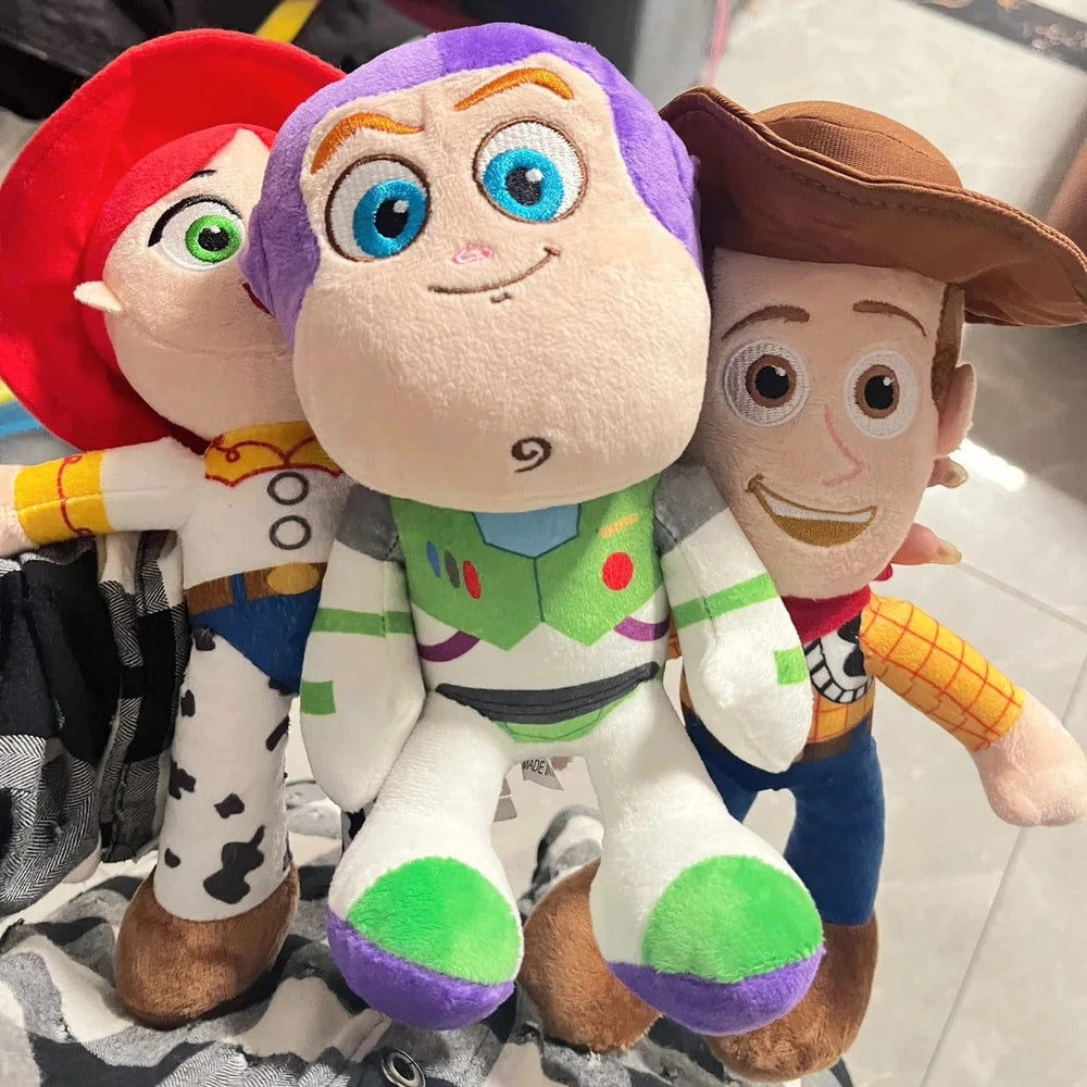 Planet Gates 23cm Cute Woody Buzz Lightyear Plush Toy Lovely Stuffed Anime Jessie Plushies Pendant Cartoon Doll Home Decor Xmas Gifts