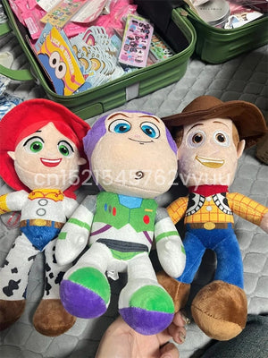 Planet Gates 23cm Cute Woody Buzz Lightyear Plush Toy Lovely Stuffed Anime Jessie Plushies Pendant Cartoon Doll Home Decor Xmas Gifts