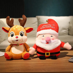 Planet Gates 23cm elk / 20cm 20CM Cute Christmas Series Doll Santa Claus Elk Plush Toy Stuffed Soft Snowman Deer Toys for Kids Girls Xmas Gift Decor Props