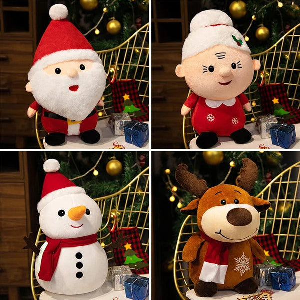 Planet Gates 23cm elk / 20cm 20CM Cute Christmas Series Doll Santa Claus Elk Plush Toy Stuffed Soft Snowman Deer Toys for Kids Girls Xmas Gift Decor Props