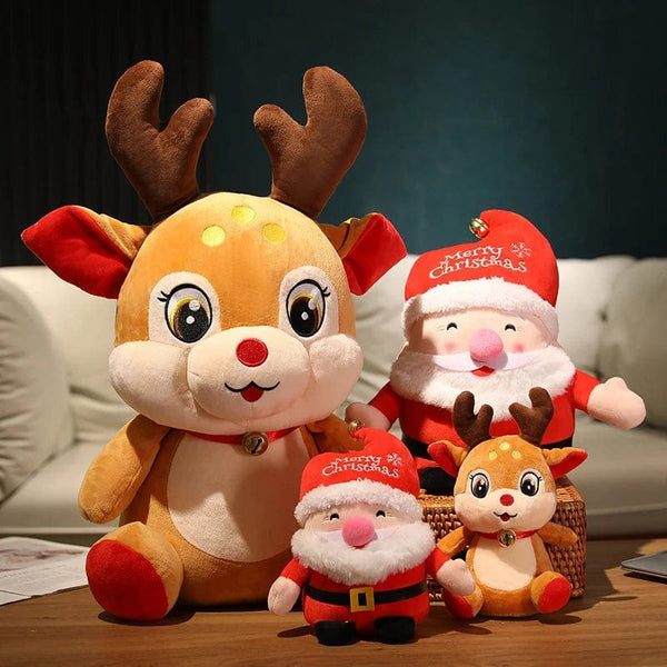 Planet Gates 23cm elk / 20cm 20CM Cute Christmas Series Doll Santa Claus Elk Plush Toy Stuffed Soft Snowman Deer Toys for Kids Girls Xmas Gift Decor Props