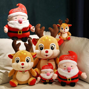 Planet Gates 23cm elk / 20cm 20CM Cute Christmas Series Doll Santa Claus Elk Plush Toy Stuffed Soft Snowman Deer Toys for Kids Girls Xmas Gift Decor Props