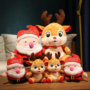 Planet Gates 23cm elk / 20cm 20CM Cute Christmas Series Doll Santa Claus Elk Plush Toy Stuffed Soft Snowman Deer Toys for Kids Girls Xmas Gift Decor Props