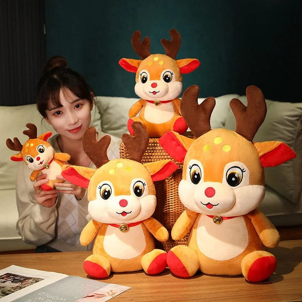 Planet Gates 23cm elk / 20cm 20CM Cute Christmas Series Doll Santa Claus Elk Plush Toy Stuffed Soft Snowman Deer Toys for Kids Girls Xmas Gift Decor Props