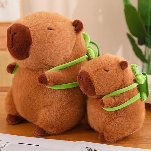 Planet Gates 23cm Fluffy Capybara Plush Doll Kawaii Capybara With Tortoise Stuffed Toy Stuffed Animals Kids Juguetes Birthday Gift Home Decor