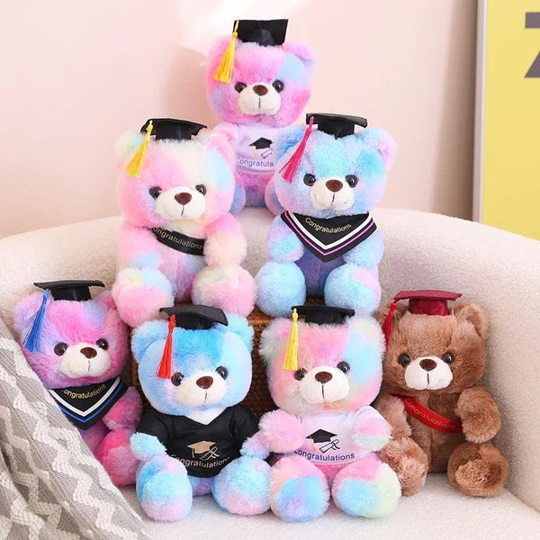 Planet Gates 23cm Graduate Bear With Hat Plush Toys Stuffed Animals Bear Plush Toys Doll Pillow Kids Lovers Birthday Baby Gift