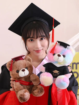 Planet Gates 23cm Graduate Bear With Hat Plush Toys Stuffed Animals Bear Plush Toys Doll Pillow Kids Lovers Birthday Baby Gift