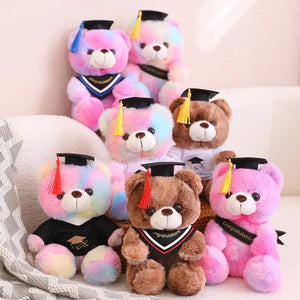 Planet Gates 23cm Graduate Bear With Hat Plush Toys Stuffed Animals Bear Plush Toys Doll Pillow Kids Lovers Birthday Baby Gift