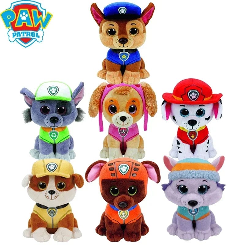 Planet Gates 23cm Paw Patrol Movies Animal Plush Toys Model Action Figures Peripherals Stuffed Doll Dog Marshall Chase Rock Kid Birthday Gift