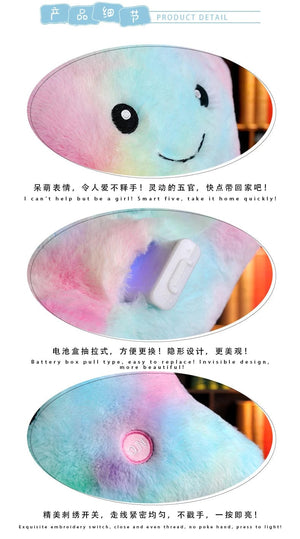 Planet Gates 24*22cm Creative Toy Luminous Star Pillow Stuffed Plush Glowing Colorful Stars Cushion Led Light Toys Gift For Kids Children