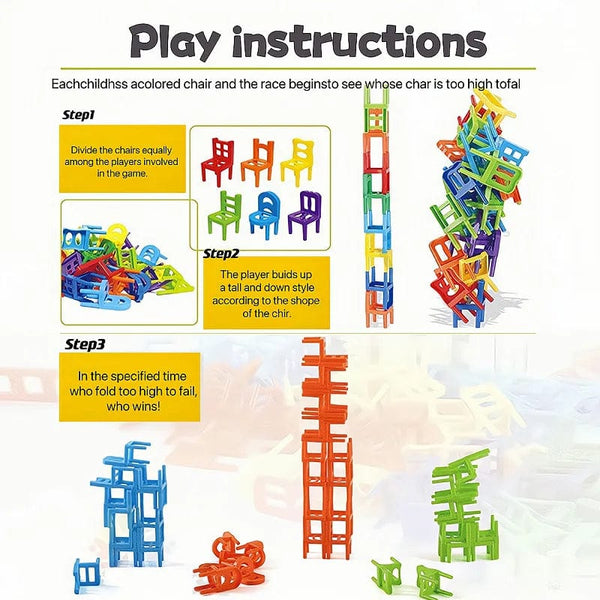 Planet Gates 24-42pc children's puzzle folding chair toy parent-child interactive game for kids chair stack party game juego social games