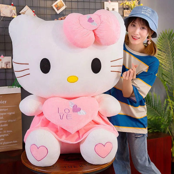 Planet Gates 24-55cm Sanrio Hello Kitty Cat Plush Toys Cartoon KT Cat Plushie Doll Soft Stuffed Anime Pillow Birthday Gifts For Kids Girls